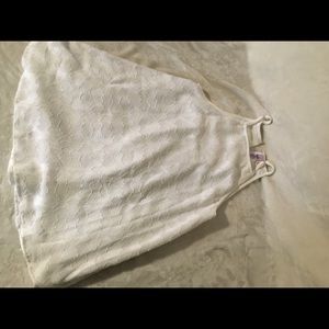 White lace high neck tank top, flowy